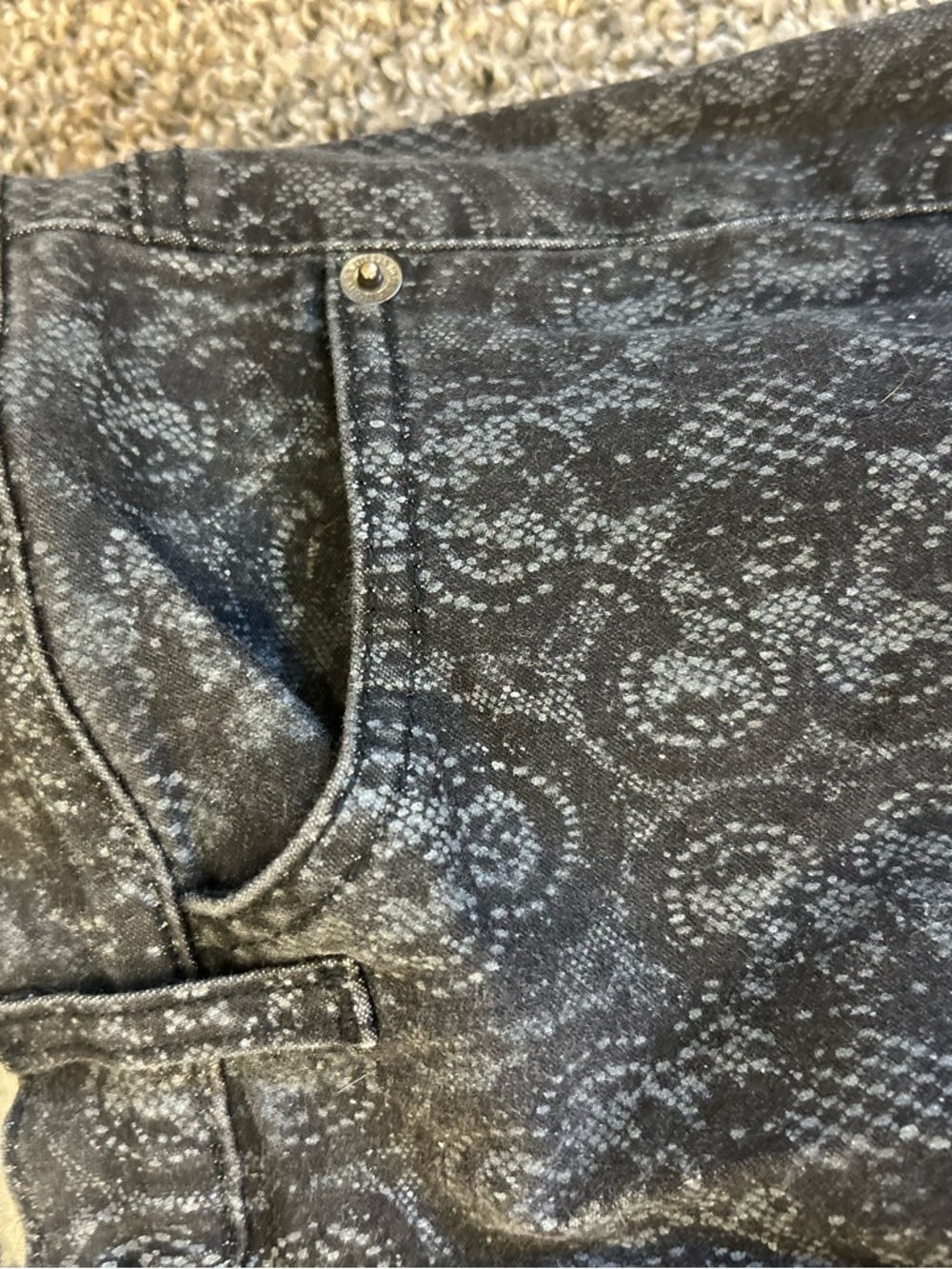 Current/Elliott Black Paisley-Print Skinny Jeans - Picture 2 of 8